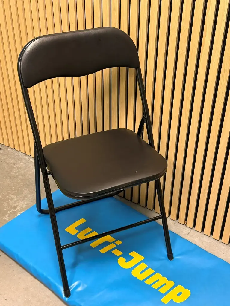 Plooistoel met bekleding zwart zitkussen