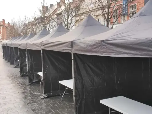 Plooitent Zwart 3 x 3